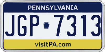 PA license plate JGP7313