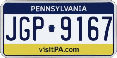 PA license plate JGP9167