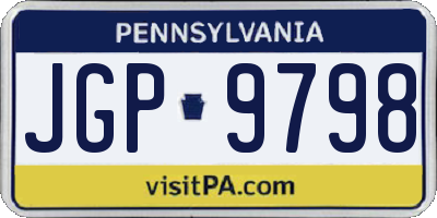 PA license plate JGP9798