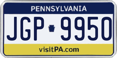 PA license plate JGP9950