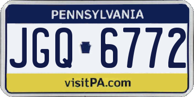 PA license plate JGQ6772