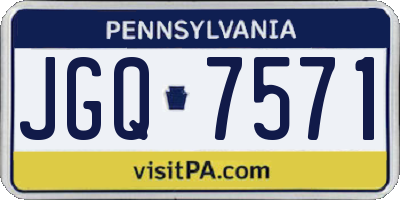 PA license plate JGQ7571