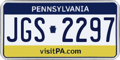 PA license plate JGS2297