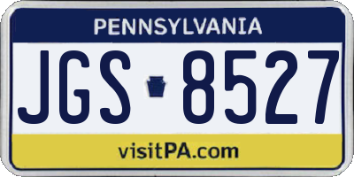 PA license plate JGS8527