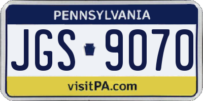PA license plate JGS9070