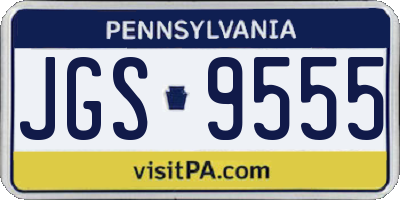 PA license plate JGS9555