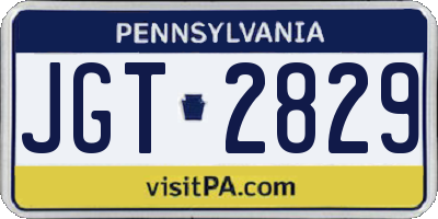 PA license plate JGT2829