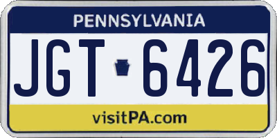 PA license plate JGT6426