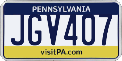 PA license plate JGV407