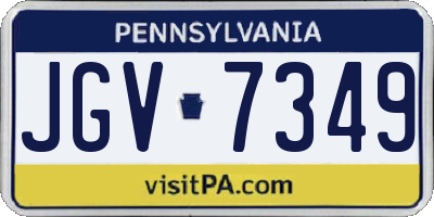 PA license plate JGV7349