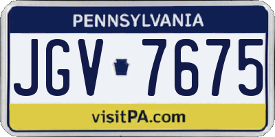 PA license plate JGV7675