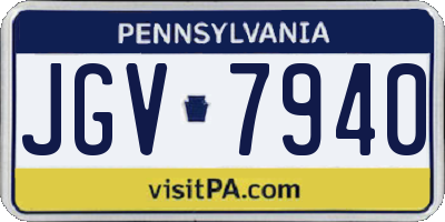 PA license plate JGV7940
