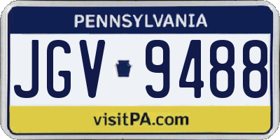 PA license plate JGV9488