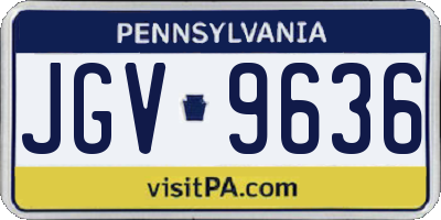 PA license plate JGV9636