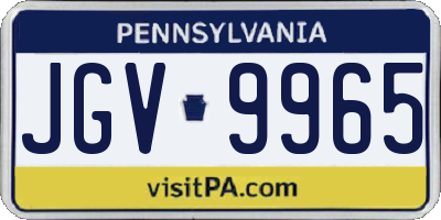 PA license plate JGV9965