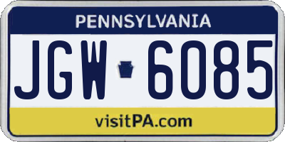 PA license plate JGW6085