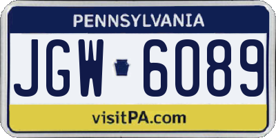 PA license plate JGW6089