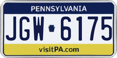 PA license plate JGW6175