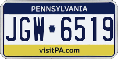 PA license plate JGW6519