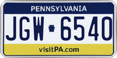 PA license plate JGW6540