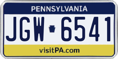 PA license plate JGW6541