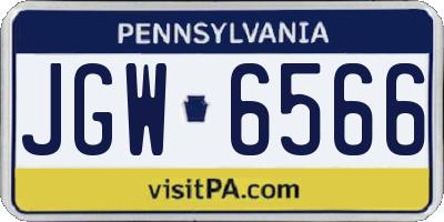 PA license plate JGW6566