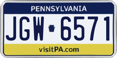 PA license plate JGW6571