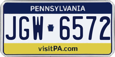 PA license plate JGW6572