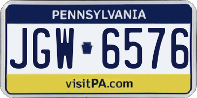 PA license plate JGW6576