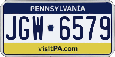 PA license plate JGW6579