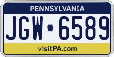 PA license plate JGW6589