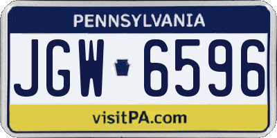 PA license plate JGW6596
