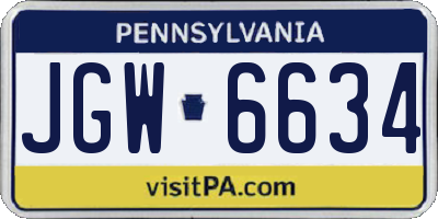 PA license plate JGW6634
