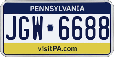 PA license plate JGW6688