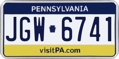 PA license plate JGW6741