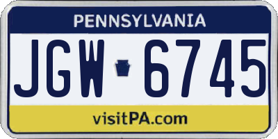 PA license plate JGW6745