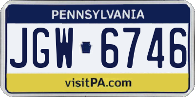 PA license plate JGW6746