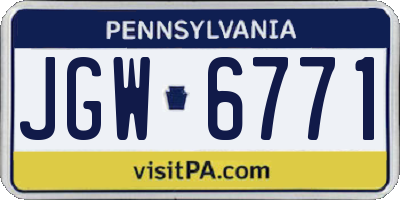 PA license plate JGW6771