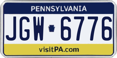 PA license plate JGW6776