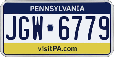PA license plate JGW6779