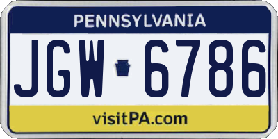 PA license plate JGW6786