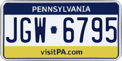 PA license plate JGW6795
