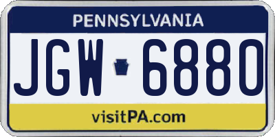 PA license plate JGW6880