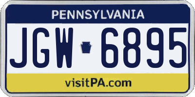 PA license plate JGW6895