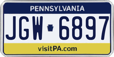 PA license plate JGW6897