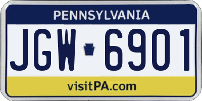 PA license plate JGW6901