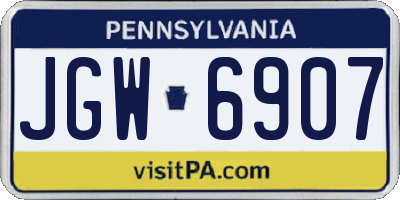 PA license plate JGW6907