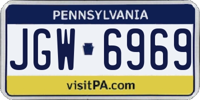 PA license plate JGW6969