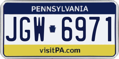 PA license plate JGW6971
