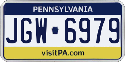 PA license plate JGW6979
